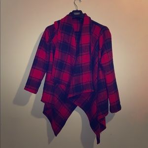 Red and black plaid Hers &Mine Kimono